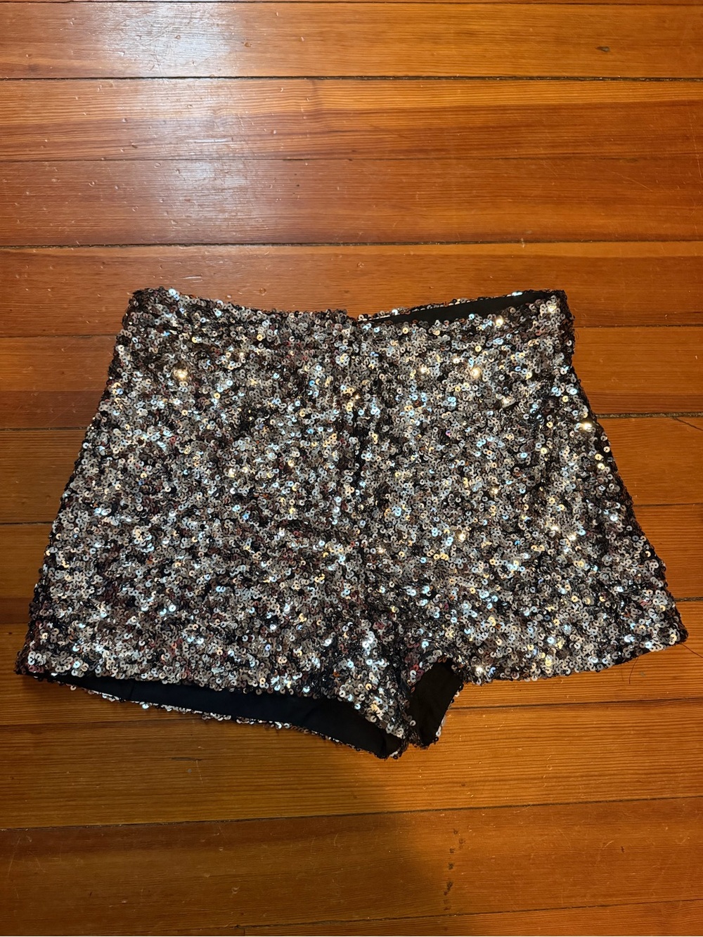 Zara Sequin Party Shorts - Silver Sparkle